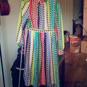 Fun chain design midi dress rainbow style